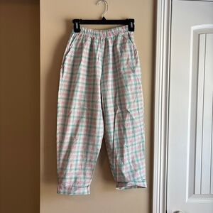 Vintage Colorful Plaid Cotton trousers